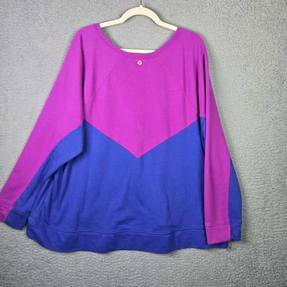 LIVI for Lane Bryant Sweatshirt Womens 22 24 Purple Blue Colorblock Soft Charm - Picture 5 of 10